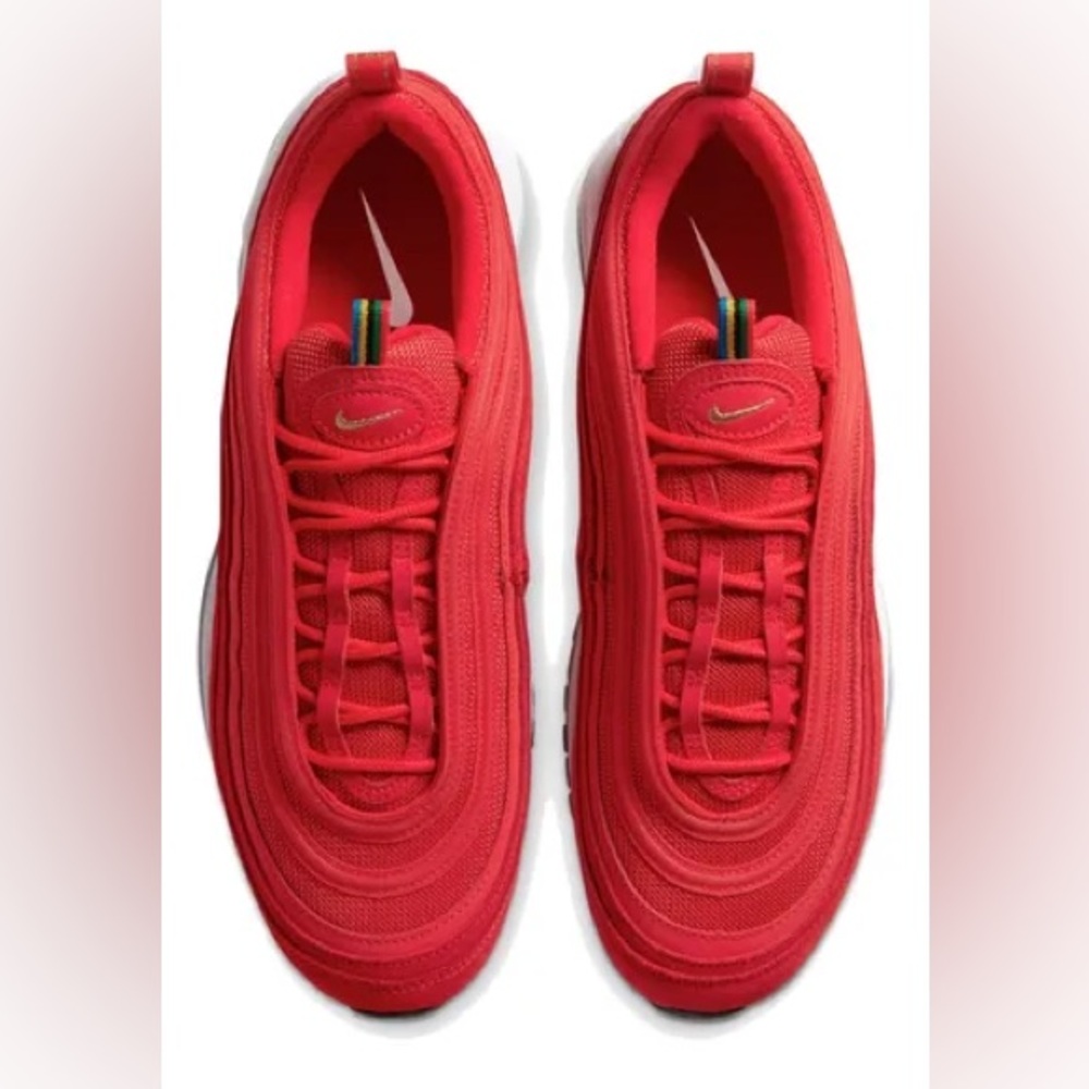 Nike Air Max 97 QS in Challenge Red and Metallic Gold